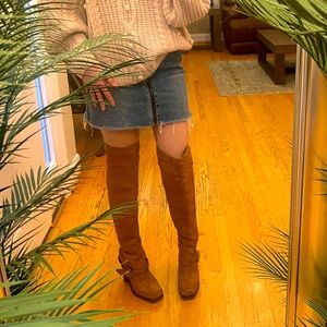 Rustic thigh high boots